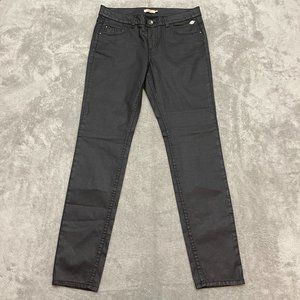Woman DDP Coated Black Shiny stretch Jeans size 30 x 30